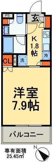 パークアクシス西ヶ原(1K/7階)の間取り写真