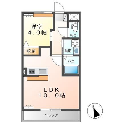 ファームヴィレッジトーワ(1LDK/2階)の間取り写真