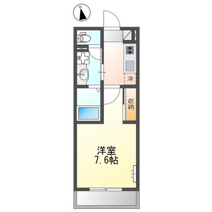 LALLURE御幸町(1K/1階)の間取り写真