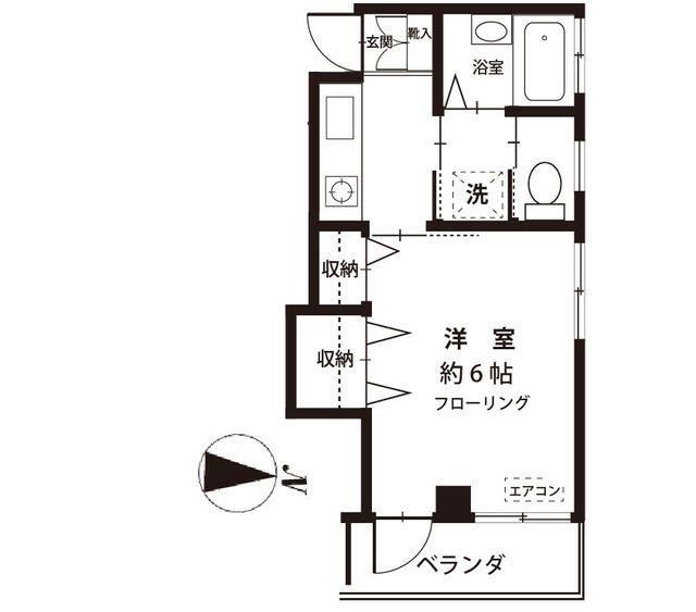 ロイヤルコーポ鹿浜(1K/2階)の間取り写真