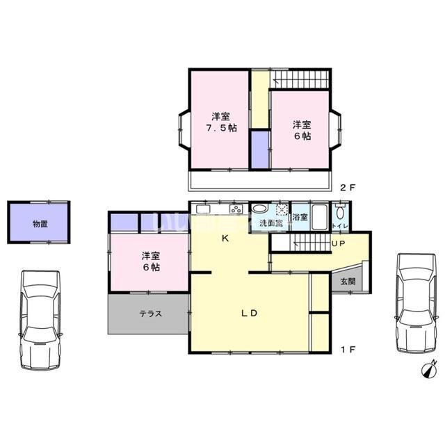 飯沼貸戸建(3LDK/1階)の間取り写真
