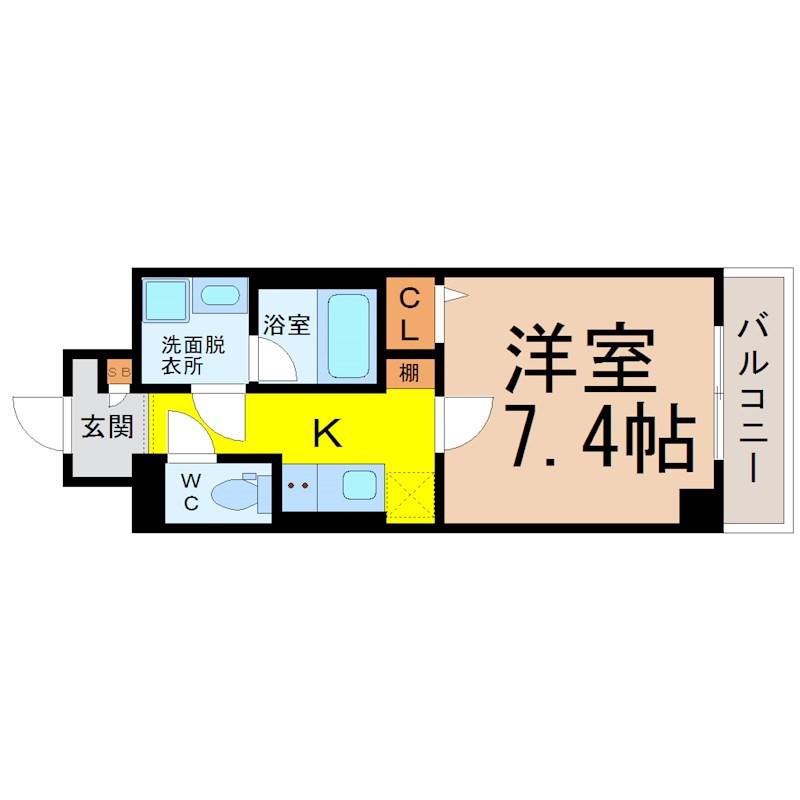シャルマンソワレ名駅(1K/11階)の間取り写真