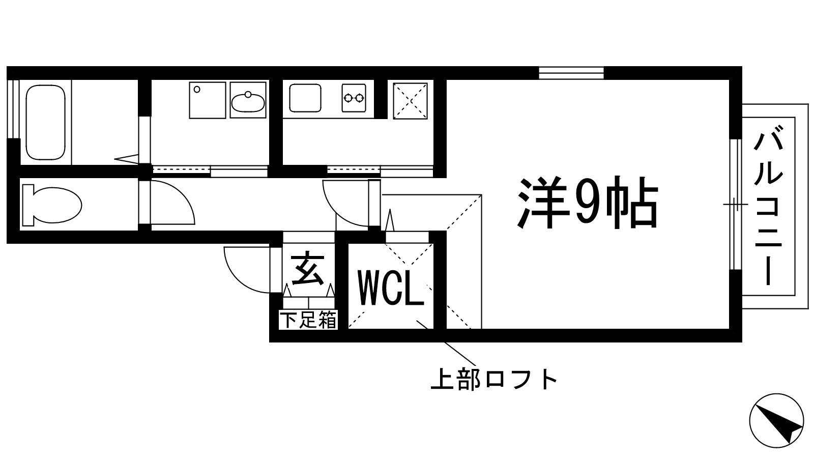 シャルマン松香園(1K/2階)の間取り写真