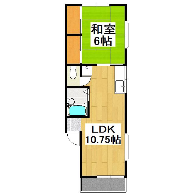 スマイルサイユウ(1LDK/2階)の間取り写真