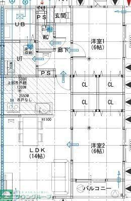 グランソフィア高萩 C(2LDK/2階)の間取り写真