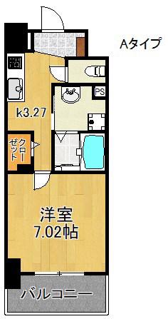 メルベージュ岸(1K/2階)の間取り写真