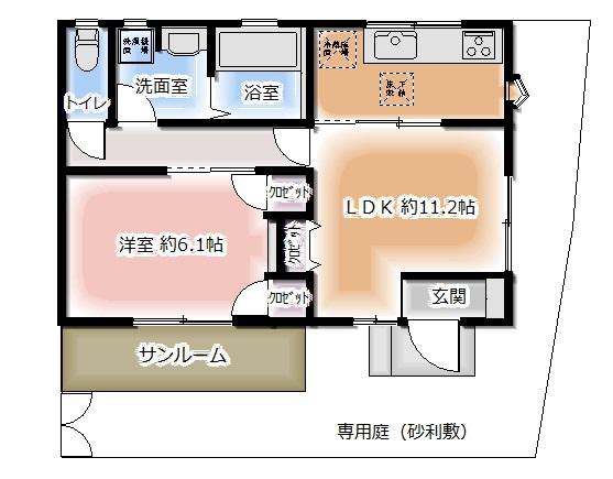 LUCIFER(1LDK/1階)の間取り写真