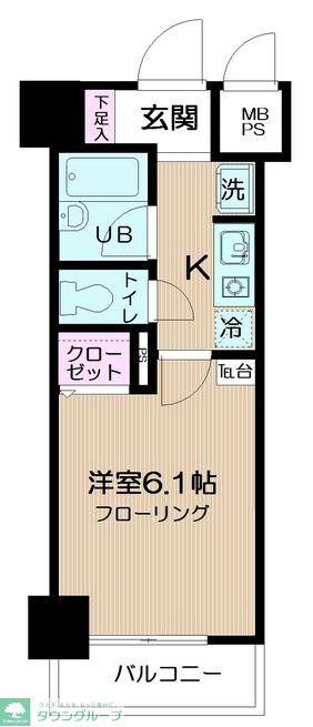日神パレステージ三軒茶屋第2(1K/5階)の間取り写真