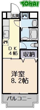サンハイツイトウC(1DK/3階)の間取り写真