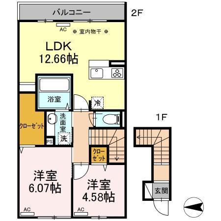 NKガーデン(2LDK/2階)の間取り写真
