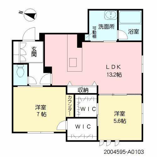 シャーメゾン沼山津(2LDK/1階)の間取り写真