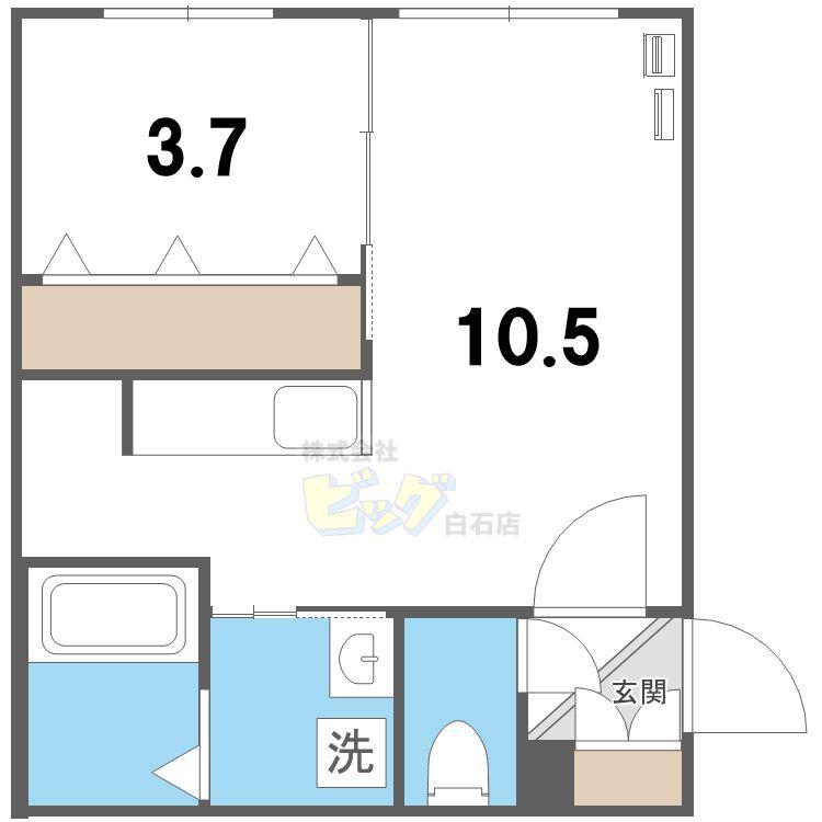 CITY RESIDENCE月寒中央(1LDK/3階)の間取り写真