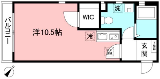 プレミアコート柴崎(ワンルーム/1階)の間取り写真
