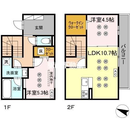 E・VIRGO(2LDK/1階)の間取り写真