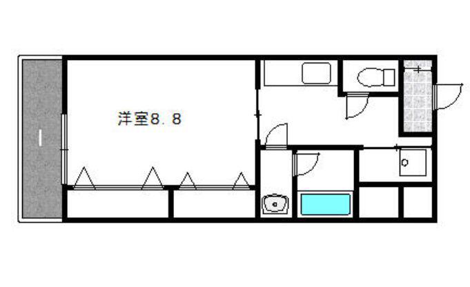 西池袋2丁目マンション(1DK/4階)の間取り写真