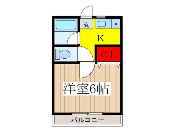 ケーブLDEA(1K/2階)の間取り写真