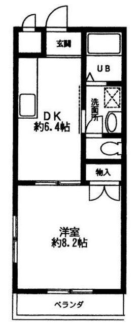 エコモ南浦和(1DK/1階)の間取り写真