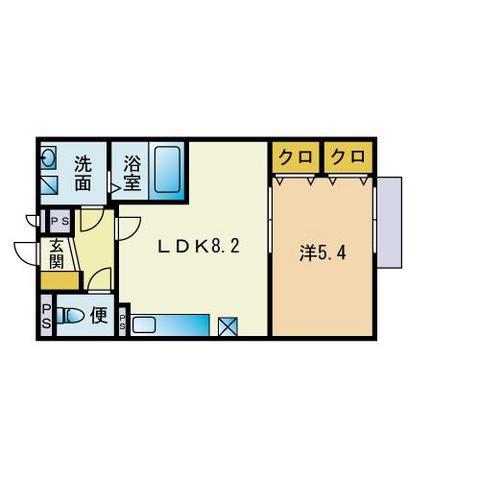 アンプルールクラージュコルザ(1LDK/2階)の間取り写真