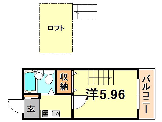 尼崎第5マンション(1K/1階)の間取り写真