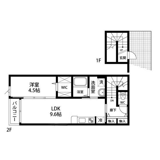 ドゥ・アネッサIX(1LDK/2階)の間取り写真
