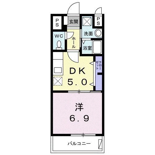 グラン エスポワール(1DK/3階)の間取り写真