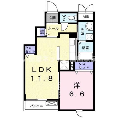 フラン エール(1LDK/3階)の間取り写真