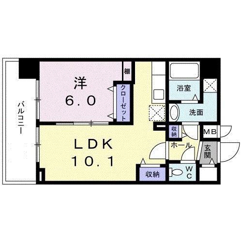グランツ スエヒロ(1LDK/5階)の間取り写真