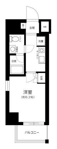 アベニール大塚(1K/4階)の間取り写真