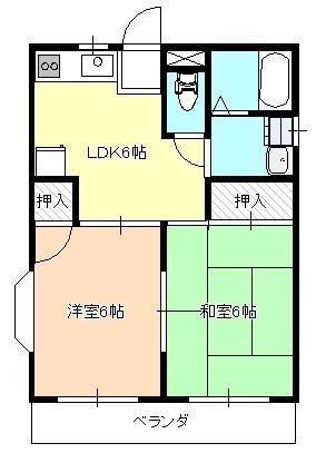 シャトレー富士(2DK/1階)の間取り写真