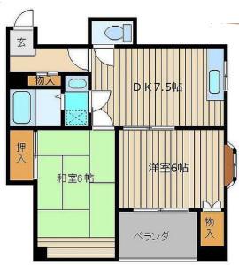 メゾンアサカ(2DK/3階)の間取り写真