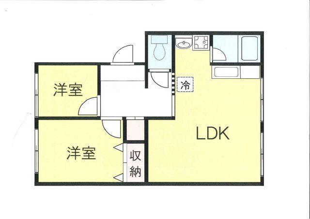 マンショントレビ(2LDK/1階)の間取り写真