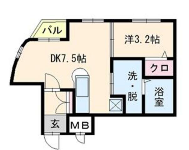 プリヴェラヴィ白金(1DK/3階)の間取り写真