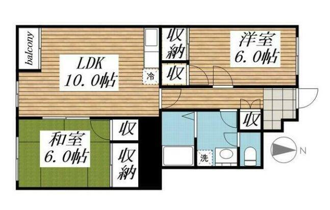 板橋区小茂根2丁目マンション(2LDK/3階)の間取り写真