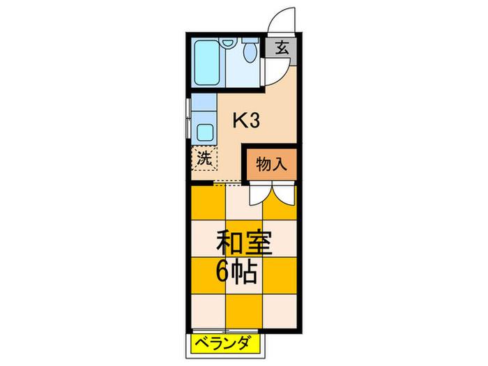 ハイツ上用賀 1(1K/1階)の間取り写真