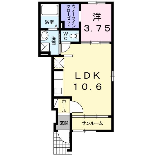 ミキハウスIIB(1LDK/1階)の間取り写真