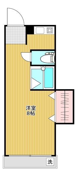 コーポチァフル(ワンルーム/1階)の間取り写真