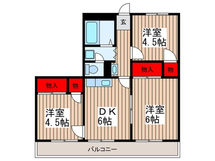 寿ビル(3DK/1階)の間取り写真