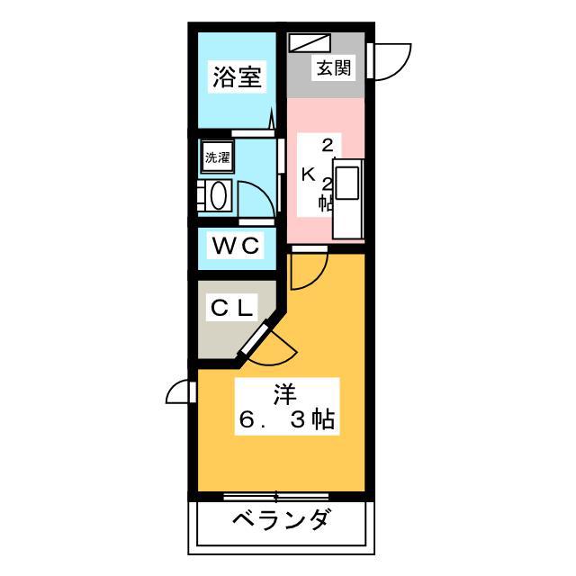インペリアルトパーズ町屋(1K/2階)の間取り写真