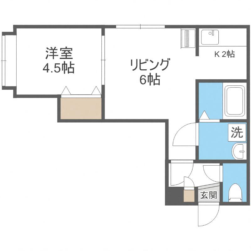 癒しの館南8条(1LDK/3階)の間取り写真