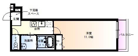 フジパレス放出I番館(1K/1階)の間取り写真