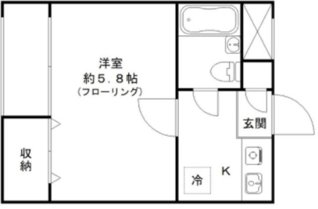 ヒルハウス(1K/2階)の間取り写真