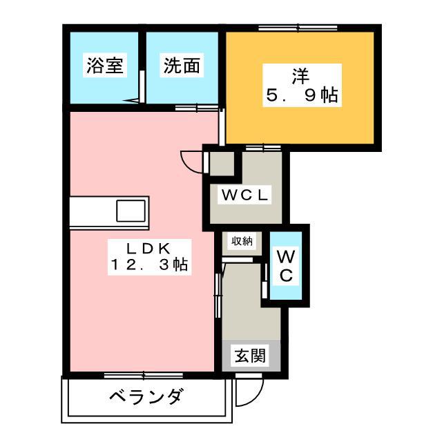 プロスパー(1LDK/1階)の間取り写真