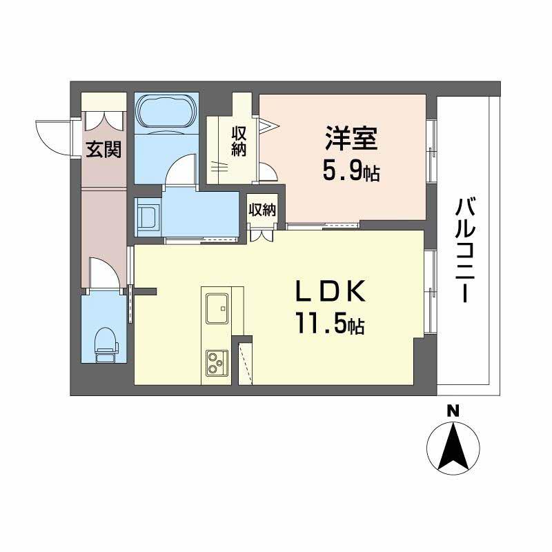 セリージャ デ トーア(1LDK/2階)の間取り写真