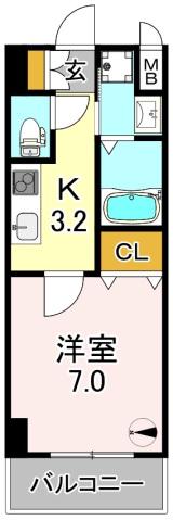 FERIO(1K/5階)の間取り写真