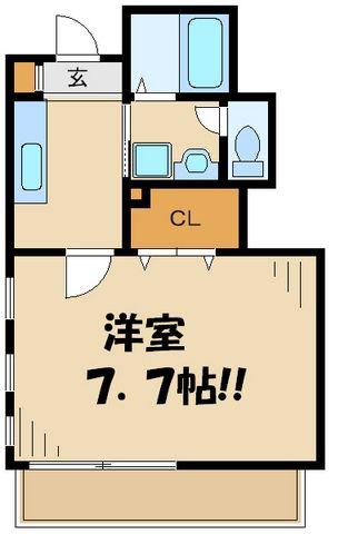 ミニヨン A&K(1K/1階)の間取り写真