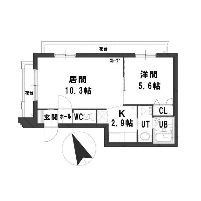 グランメールセイス(1LDK/2階)の間取り写真