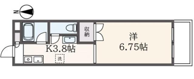 ローリエ八幡山(1K/1階)の間取り写真