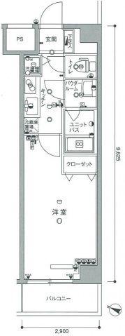 スカイコート板橋Ⅴ(1K/4階)の間取り写真