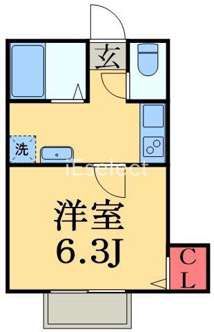 ルミエール大巌寺(1K/1階)の間取り写真
