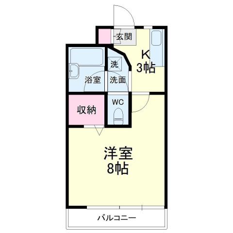 T-SQUARE(1K/2階)の間取り写真